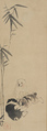 Jittoku, Puppies, and Hotei, Nagasawa Rosetsu (Japanese, 1754–1799), Triptych of hanging scrolls; ink on paper, Japan